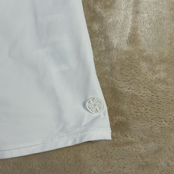 Lilly Pulitzer Luxletic Lucine Bra Tank White Size Large Ruffle Straps Padded - Picture 4 of 11